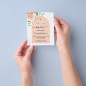 洗礼 ローズゴールド フラワー アーチ 予算 招待状 チラシ (手)