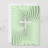 洗礼・初領聖体・確認式 緑 パール 招待状 (正面)