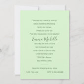 洗礼・初領聖体・確認式 緑 パール 招待状 (裏面)