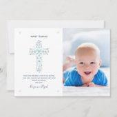 洗礼・命名式の感謝カード - 赤ちゃんの写真 招待状 (正面)
