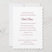 洗礼 堅信礼 初領聖体 赤十字 招待状 (裏面)