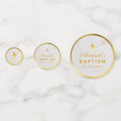 洗礼 大理石 偽金箔 十字架 エレガント スクリプト コンフェッティ (裏面)