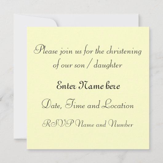 洗礼 招待状 (裏面)