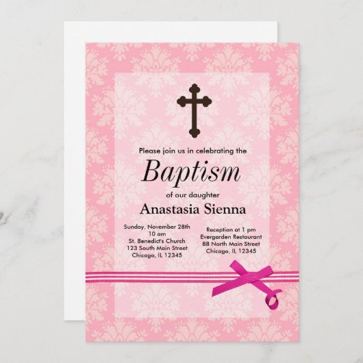 洗礼 招待状 (正面/裏面)