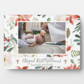 洗礼/洗礼日クリスマスフローラギフト フォトプラーク (正面)