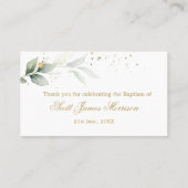 洗礼 緑 金 葉の名札 プレイスカード (裏面)