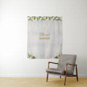 洗礼 背景 大理石 金 十字架 カルラ ユリ タペストリー (インサイチュ)