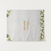 洗礼 背景 大理石 金 十字架 カルラ ユリ タペストリー (正面(横))