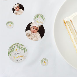 洗礼 葉っぱ 大理石 偽の金箔 緑の葉 コンフェッティ