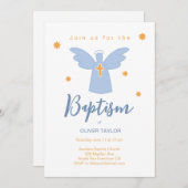 洗礼 誕生天使と星の招待状 招待状 (正面/裏面)