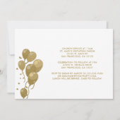 洗礼 誕生日 ピンク ゴールド テキスト フォト 招待状 (裏面)