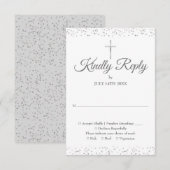 洗礼 誕生日 初領聖体 銀 出欠カード (正面/裏面)