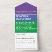 洗礼 誕生 お祝い 1枚で2つの招待状 オールインワン招待状 (内側)