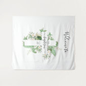 洗礼 誕生 キリスト教 クロス 緑の歓迎ボード タペストリー (正面(横))