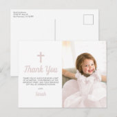 洗礼 誕生 キリスト教 ピンク 女の子 フォト ポストカード (正面/裏面)