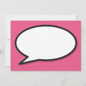 洗礼 誕生 ピンク ファン モダン コミックブック 招待状 (裏面)