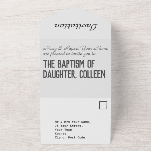 洗礼 誕生 一体 招待状 (外側)