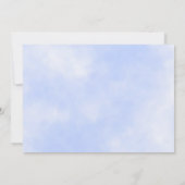 洗礼 誕生 植物の写真 青 水彩 サンキューカード (裏面)