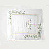 洗礼 誕生 植物の背景 フォトブース タペストリー (正面(横))