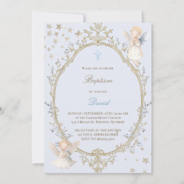 洗礼 赤ちゃん 男の子の招待状 招待状