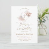 洗礼 & 1歳誕生日 ボヘミアンフラワー招待状 招待状 (スタンド正面)