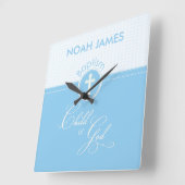 洗礼(Baptisam Blue Child of God、カスタマイズ可能) スクエア壁時計 (傾斜)