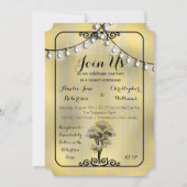 洗素朴浄カントリー·ライト·ストリング·サンセ結婚ットズ 招待状 (正面)