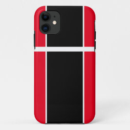 洗練されたおもしろいブラックレッドホワイトレースストライプズ iPhone 11 ケース