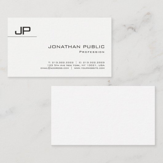 洗練されたお洒落なモノグラムのデザインのモダンの平野 名刺 (正面/裏面)