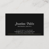 洗練されたお洒落プレーンモダンブラック金ゴールドデザイン 名刺 (正面)