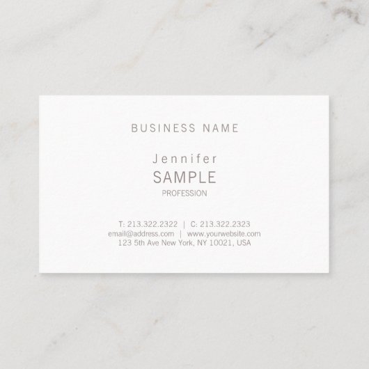 洗練されたお洒落モダントレンディープレーン 名刺 (裏面)