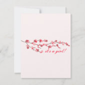 洗練されたこうのとりの桜のベビーシャワー 招待状 (裏面)