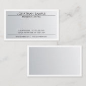 洗練されたはっきりしたデザインの粋な銀製の一見 名刺 (正面/裏面)