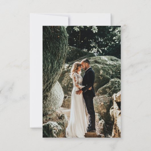 洗練されたアガテパールゴールデン結婚の写真 サンキューカード (裏面)