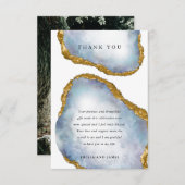 洗練されたアガテパールゴールデン結婚の写真 サンキューカード (正面/裏面)