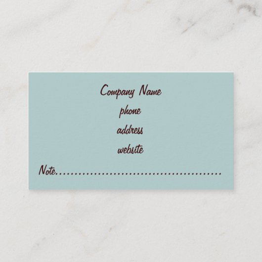 洗練されたアクアブラウン名刺 名刺 (裏面)