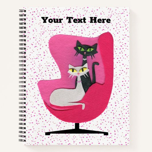 洗練されたアトミック猫ダイヤモンドカラー椅子 ノートブック (正面)