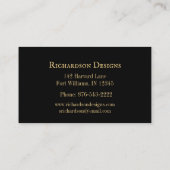 洗練されたアールデコブラックと金ゴールドパターン 名刺 (裏面)