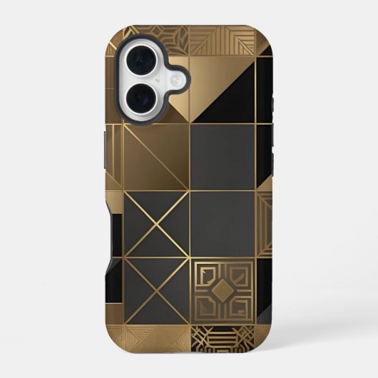 洗練されたアールデコ幾何学的タイル電話ケース iPhone 16ケース (裏面)