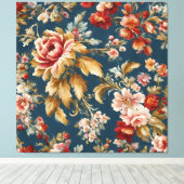 洗練されたイタリアン美しいフローラデザイン キャンバスプリント (インサイチュ (ウッドフロア))