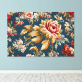 洗練されたイタリアン美しいフローラデザイン キャンバスプリント (インサイチュ (ウッドフロア))