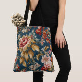 洗練されたイタリアン美しいフローラデザイン トートバッグ (クローズアップ)