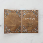 洗練されたウェスタン結婚レザー 招待状 (内部)