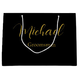 洗練されたウェディングギフトバッグ　オリジナルテキスト付き ラージペーパーバッグ