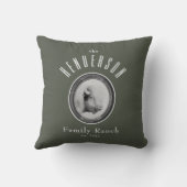 洗練されたウエスタンランチバッファローカスタムセージ クッション (裏面)