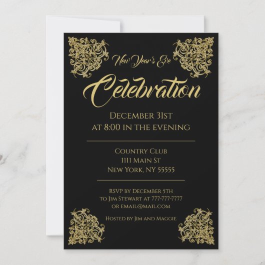 洗練されたエレガンスパーティの招待状 招待状 (正面)