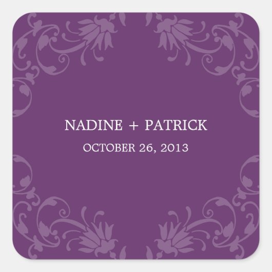 洗練されたエレガンスフェイスステッカーまたは封筒用シール(P) スクエアシール (正面)