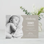 洗練されたエレガンスベビー誕生のお知らせ 案内状 (スタンド正面)