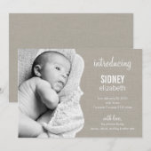 洗練されたエレガンスベビー誕生のお知らせ 案内状 (正面/裏面)