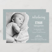 洗練されたエレガンスベビー誕生の発表 案内状 (正面/裏面)
